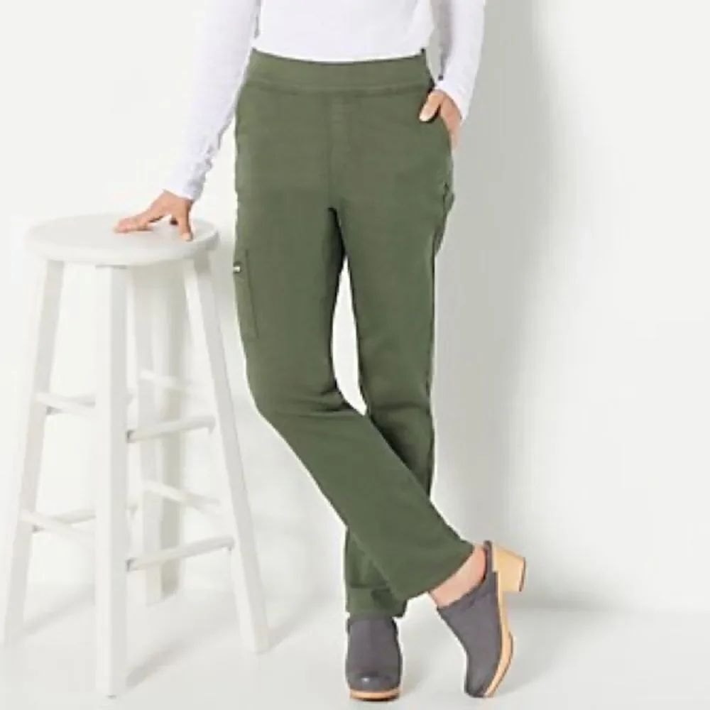 Denim & Co. Comfy Knit Denim Straight Leg Pocket Jeans